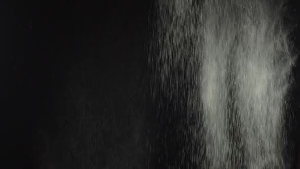 Throwing Flour Black Background White Dust Explosion Effect Different Effects — Stock Video