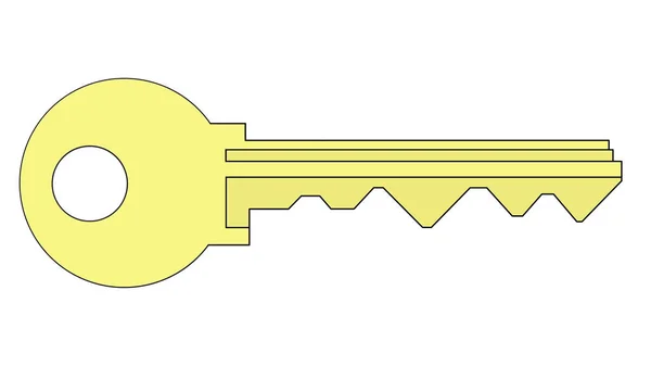 锁或垫子钥匙 白色背景上的键 — 图库照片