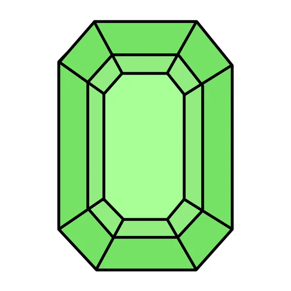 Zelený Izomrud Kresby Pro Vytvoření Modelu Drahokamy Bílém Pozadí Drahokamy — Stock fotografie