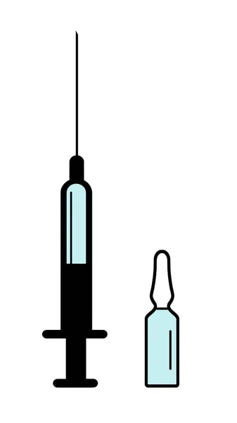 医学白地に注射器を 鋭い注射針 医療機器 過剰摂取 ウイルスワクチン シンプルなイメージ — ストック写真
