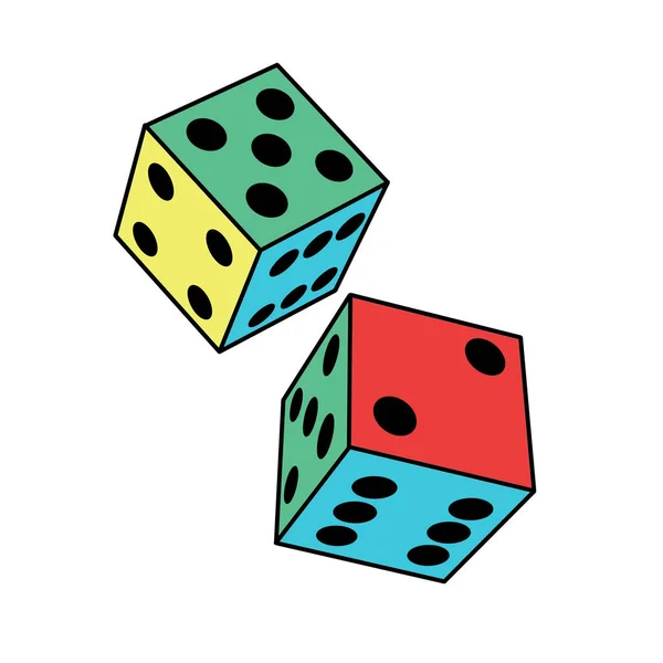 Tärningsspel Spela Kasino Lycka Spel Symbol Enkel Två Kuber Luften — Stockfoto