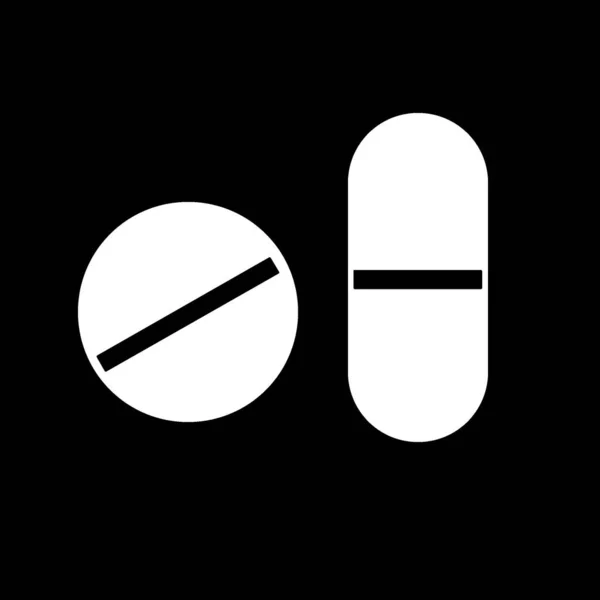 White Pills Black Background Means Treatment Diseases Prescription Doctor Simple — Stock Photo, Image