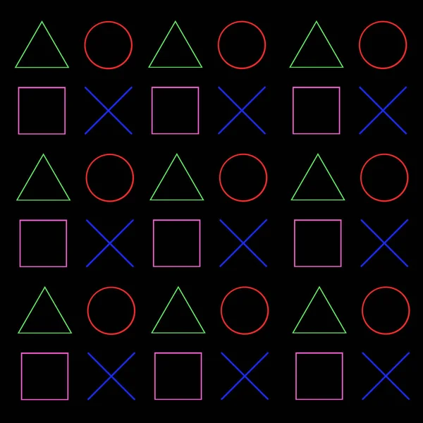 Triangolo Cerchio Quadrato Croce Simboli Console Gioco Simboli Gamepad Sfondo — Foto Stock