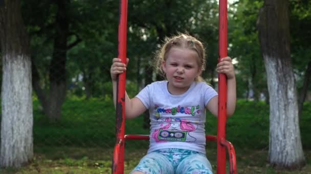 Kinderspeelplaats Het Dorp Recreatie Voor Kinderen Carrousels Ander Kindervermaak Swings — Stockvideo