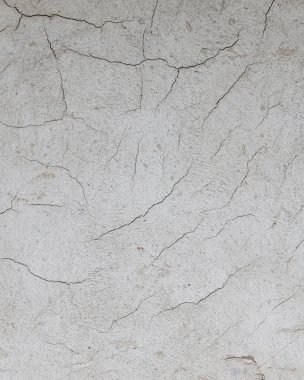 Eski betonun dokuları. Gri hasarlı beton arka plan, duvar, eski döşemeler. Üst görünüm, yakın çekim.