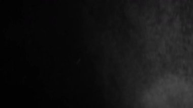 Siyah arka plana un atıyorlar. Beyaz toz etkisi. Farklı efektler için. Un her yere düşüyor. Siyah arkaplanda beyaz toz