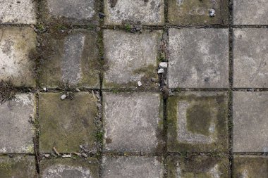 Harap olmuş beton yolun arka planı, gri beton, beton doku, yakın plan. Doğal fotoğraf. Eski beton levha