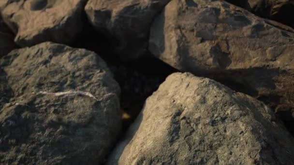 Grandes Pierres Rochers Cliff Texture Fond Des Images Fullhd Haute — Video