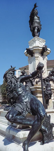 Der Augustusbrunnen Ist Ein Brunnen Augsburg — Stockfoto