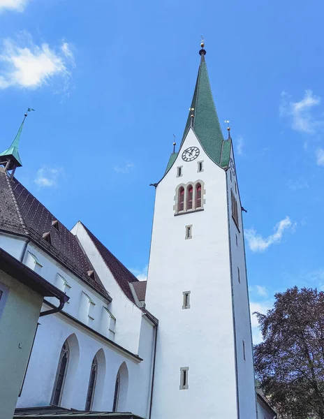 Uma Velha Bela Catedral Feldkirch — Fotografia de Stock