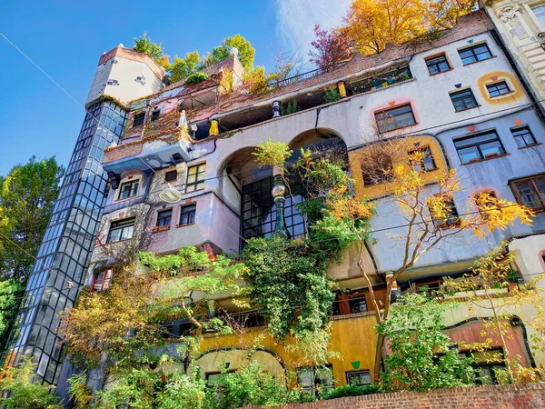 Een Prachtig Kleurrijk Huis Wenen — Stockfoto