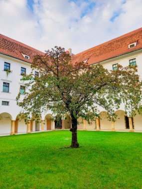 Graz 'da güzel sakin bir avlu. 