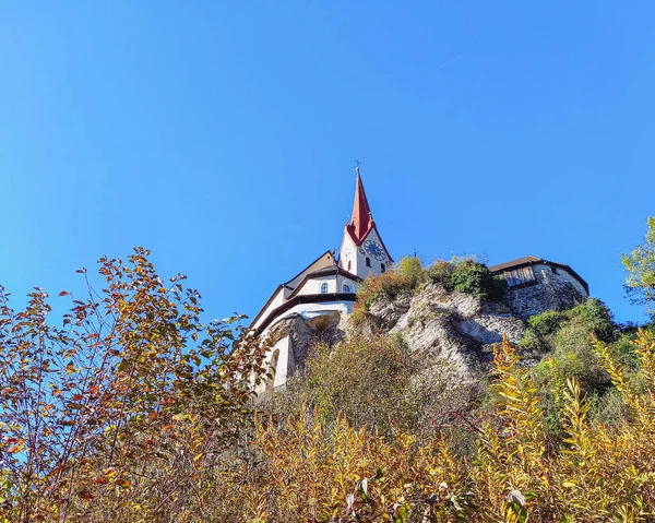 Herbst Rankweil Und Die Alte Basilika Auf Dem Hügel — Stockfoto