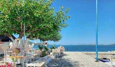 Yunanistan 'ın Igoumenitsa kentindeki güzel restoran 