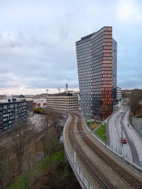 Stockholm 'de güzel bir gökdelen (İsveç)