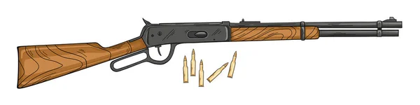 Ilustracja Karabinu Winchester Pistolet Izolowany Białym — Wektor stockowy