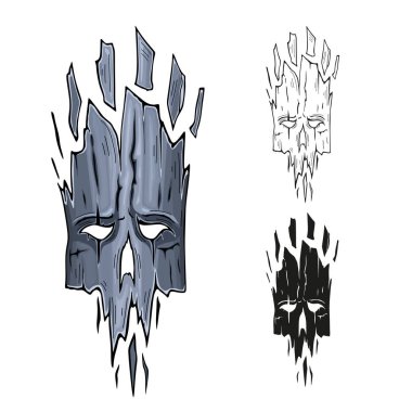 Fantezi maskesi, beyaz arka planda izole edilmiş. Vektör illüstrasyonu