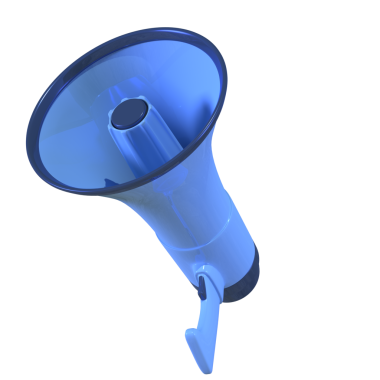 Mavi Megafon 3D İzole Arkaplan