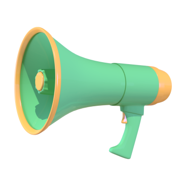 Yeşil Megafon 3D İzole Arkaplan