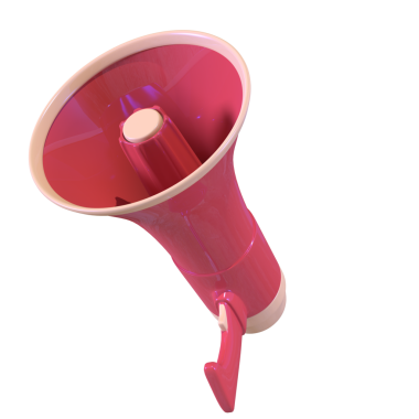 Kırmızı Megafon 3D İzole Arkaplan