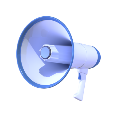 Beyaz Megafon 3D İzole Arkaplan