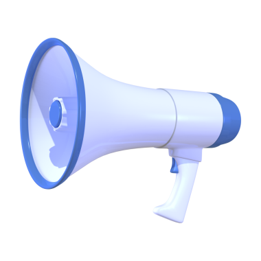 Beyaz Megafon 3D İzole Arkaplan