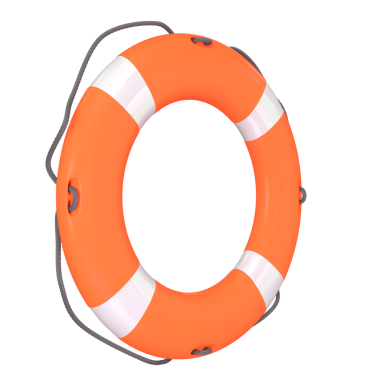 Turuncu Lifebuoy Halkası. 3d Görüntü