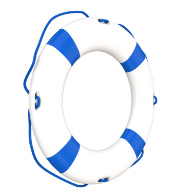 Beyaz mavi Lifebuoy Halkası. 3d Görüntü