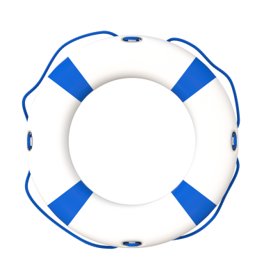 Beyaz mavi Lifebuoy Halkası. 3d Görüntü