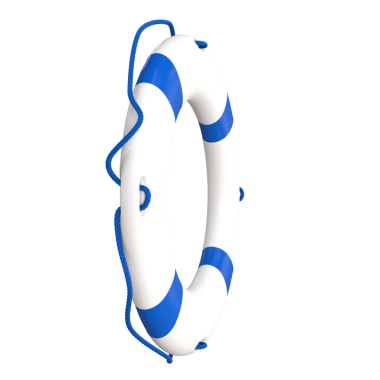 Beyaz mavi Lifebuoy Halkası. 3d Görüntü