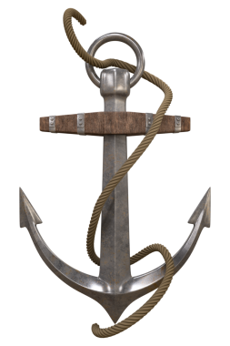 İpli vintage çapa, 3D render