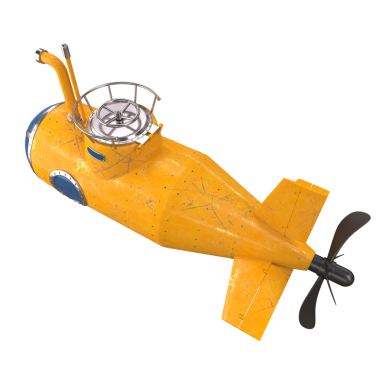 Periskop izole edilmiş sarı denizaltı.
