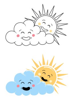 Neşeli bir güneş bulutun arkasından dışarı bakar, iki seçenek vardır.