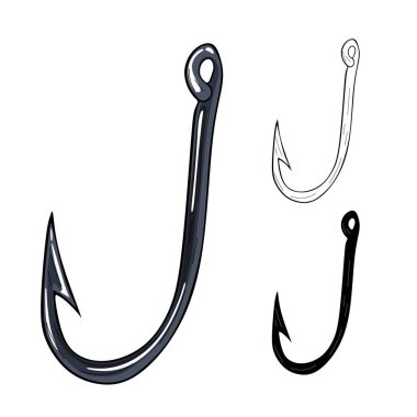 Beyaz arkaplanda izole edilmiş vektörü kancalar