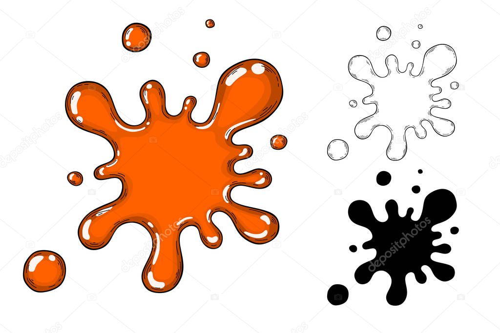 Orange Ink splash vector illustration