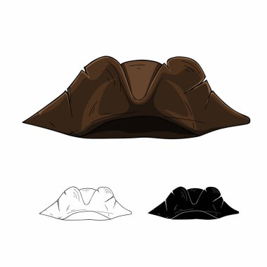 Hat tricorn. Vector illustration isolated on white clipart