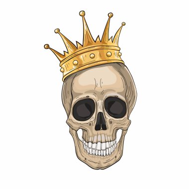 Kafatası ve taç. Vektör illüstrasyonu