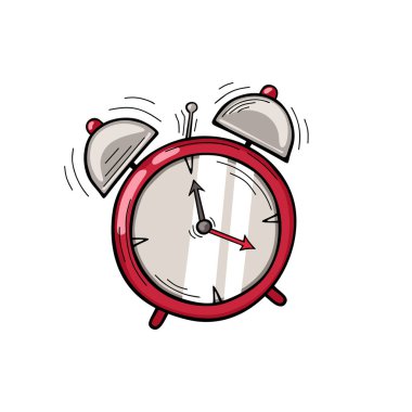 Alarm saati düz stil Vektör illüstrasyonunda