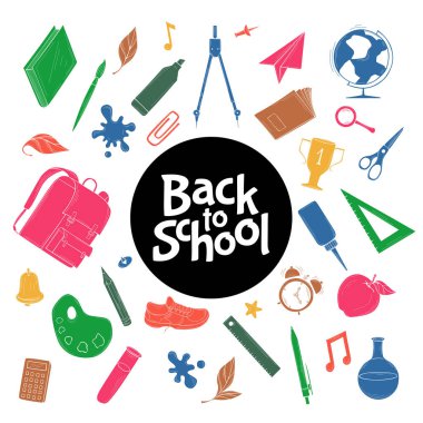 Okul Malzemeleri Karalama Vektörü Ayarına Dön