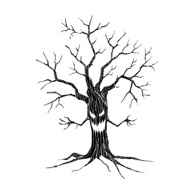 Ürkütücü bir Cadılar Bayramı Ağacı Vektörü çizimi