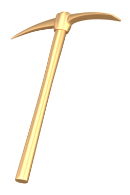 İzole edilmiş arkaplanda altın kazma