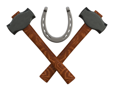 Çapraz Demirci Çekiçleri At nalı 3D çizimi