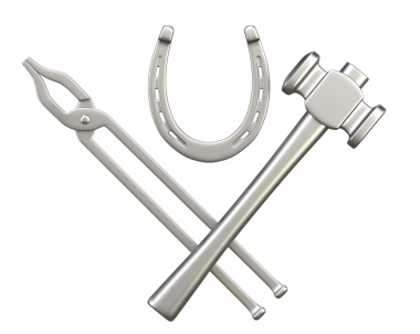 Çapraz Gümüş Demirci Çekiç ve Tong At nalı 3D