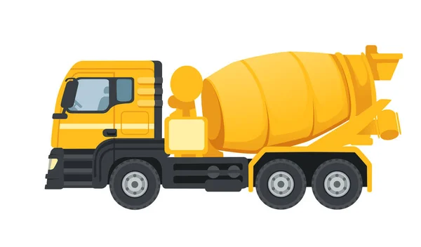 Camion Cemento Industriale Con Macchina Betoniera Vettoriale Illustrazione Isolato Sfondo — Vettoriale Stock
