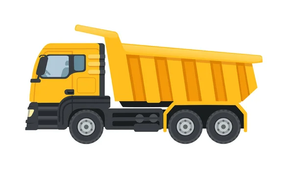 Industrial Dumper Truck Vektor Ilustrace Izolované Bílém Pozadí — Stockový vektor