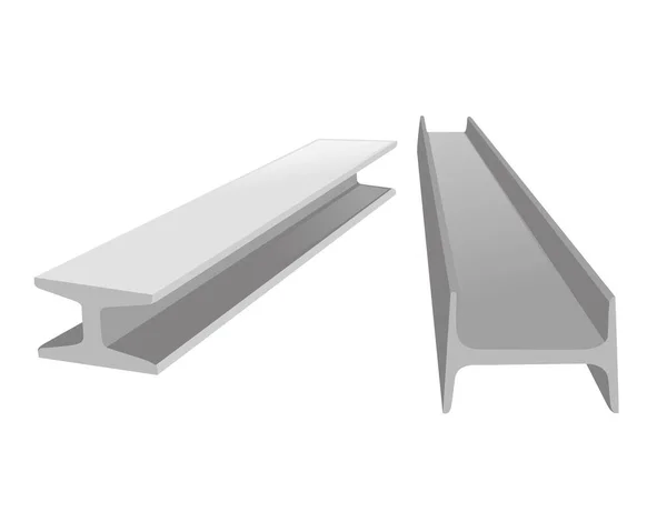 Stahl Beam Baumaterial Für Konstruktionsvektor Illustration Isoliert Auf Weißem Hintergrund — Stockvektor