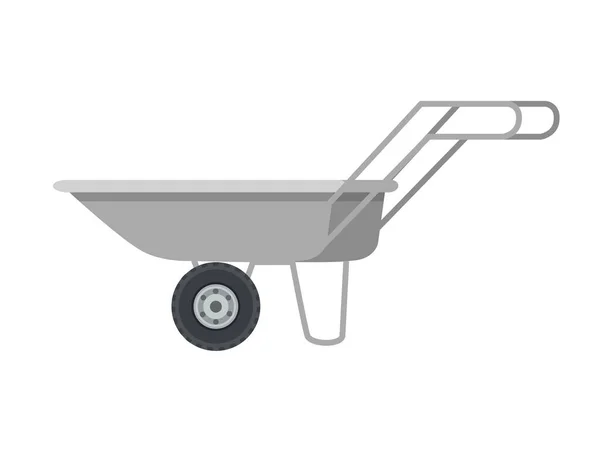 Steel Wheelbarrow Builder Equipment Tool Vector Illustration Isolated White Background — Stock Vector