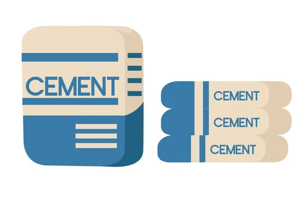 Stapel Van Cement Zakken Vector Illustratie Geïsoleerd Witte Achtergrond — Stockvector