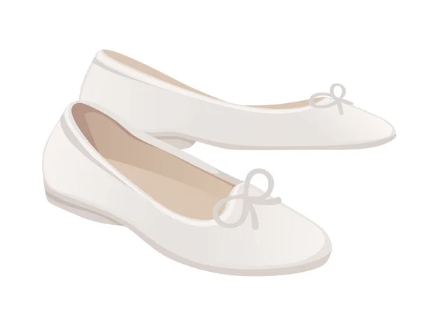 モダンなファッショナブルな女性の靴で低ヒールの魅力的な履物ベクトルイラストは白の背景に隔離 — ストックベクタ
