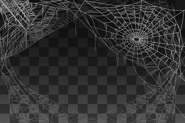 Павук Плутає Веб Прикраси Фону Векторні Ілюстрації Прозорому Фоні — стоковий вектор